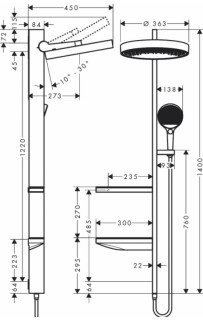 купить Душевая система Hansgrohe Rainfinity Showerpipe 26842000 Хром в EV-SAN.RU