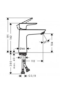 купить Смеситель для раковины Hansgrohe Talis E 71712990 Золото в EV-SAN.RU