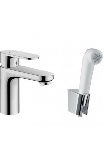 купить Смеситель для раковины Hansgrohe Vernis Blend 71215000 с гигиеническим душем Хром в EV-SAN.RU