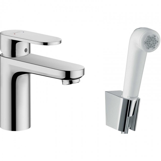 купить Смеситель для раковины Hansgrohe Vernis Blend 71215000 с гигиеническим душем Хром в EV-SAN.RU