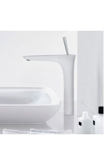 купить Смеситель для раковины Hansgrohe PuraVida 15072400 Хром Белый в EV-SAN.RU