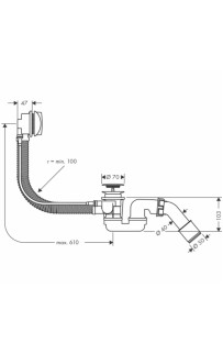 купить Слив-перелив Hansgrohe Flexaplus 58143000 полуавтомат Хром в EV-SAN.RU