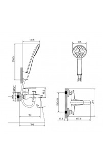 Смеситель для ванны Iddis Ray RAYWT02i02 Белый