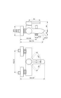 Смеситель для ванны Ideal Standard Ceraline BC199U5 Белый матовый