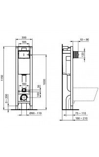 Инсталляция Ideal Standard Prosys E233267 для унитаза без клавиши смыва