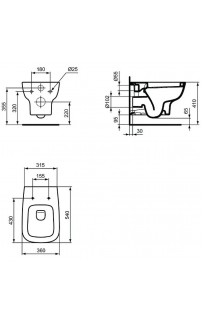 Унитаз Ideal Standard Esedra T281401 подвесной без сиденья