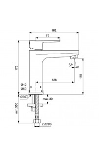 Смеситель для раковины Ideal Standard Cerafine Model O BC554AA Хром