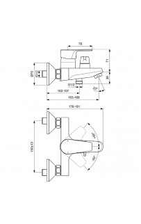 Смеситель для ванны Ideal Standard Cerafine Model D BC494AA Хром