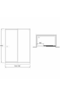 купить Душевая дверь Jacob Delafon Serenity 120 E14C120-GA профиль Хром стекло прозрачное в EV-SAN.RU