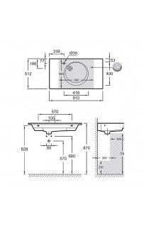 купить Раковина Jacob Delafon Odeon Rive Gauche 90 EXAV112-Z-00 Белая в EV-SAN.RU