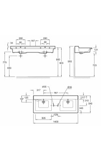 купить Раковина Jacob Delafon Soprano 140 EXJ122-00 Белая в EV-SAN.RU