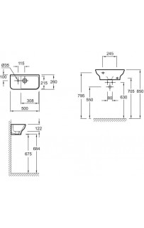 купить Раковина Jacob Delafon Struktura 50 L EGJ112-00 Белая в EV-SAN.RU