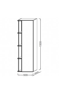 купить Шкаф пенал Jacob Delafon Terrace 50 L EB1179G-274 подвесной Черный глянцевый в EV-SAN.RU