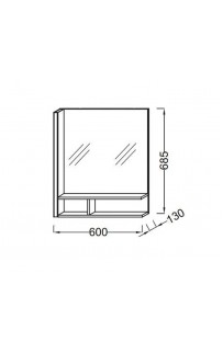 купить Зеркало Jacob Delafon Terrace 60 L EB1180G-NF с подсветкой с полкой в EV-SAN.RU