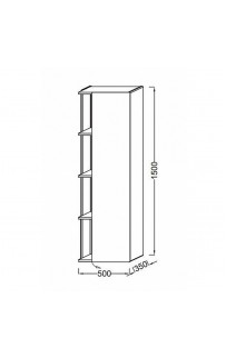 купить Шкаф пенал Jacob Delafon Terrace 50 R EB1179D-M61 подвесной Мягкий черный в EV-SAN.RU