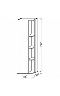 купить Шкаф пенал Jacob Delafon Terrace 50 L EB1179G-M61 подвесной Мягкий черный в EV-SAN.RU