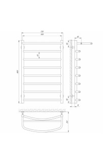 купить Водяной полотенцесушитель Laris Классик П6 50x60 с полкой 73207397 Хром в EV-SAN.RU