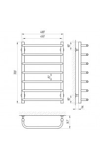 купить Электрический полотенцесушитель Laris Стандарт П7 70х45 R 73207233 Хром в EV-SAN.RU