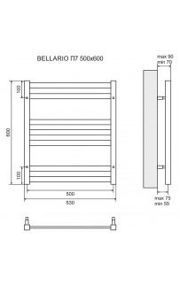 купить Водяной полотенцесушитель Lemark Bellario П7 50х60 LM68607BL Черный в EV-SAN.RU