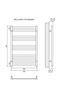 купить Электрический полотенцесушитель Lemark Bellario П10 50х80 LM68810EBL Черный в EV-SAN.RU