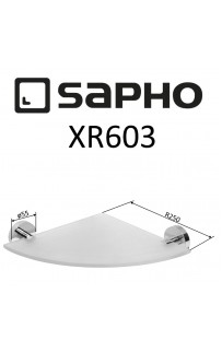 купить Стеклянная полка Sapho X-round XR603 угловая Хром в EV-SAN.RU