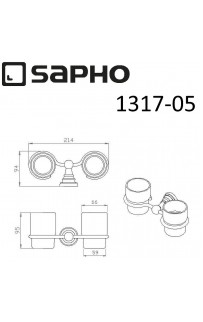 купить Стакан для зубных щеток Sapho Diamond 1317-05 двойной Хром в EV-SAN.RU