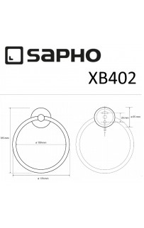купить Кольцо для полотенец Sapho X-round black XB402 Черный в EV-SAN.RU