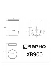 купить Стакан для зубных щеток Sapho X-round black XB900 Черный в EV-SAN.RU