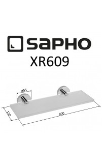 купить Стеклянная полка Sapho X-round XR609 Хром в EV-SAN.RU