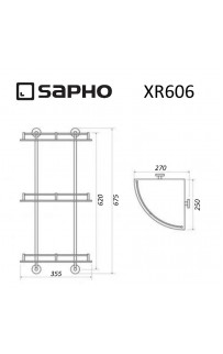 купить Стеклянная полка Sapho X-round XR606 угловая Хром в EV-SAN.RU