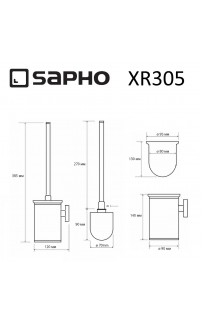 купить Ершик для унитаза Sapho X-round XR305 Хром в EV-SAN.RU