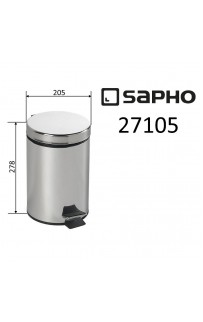 купить Ведро для мусора Sapho Simple line 27105 Хром в EV-SAN.RU