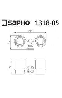 купить Стакан для зубных щеток Sapho Diamond 1318-05 двойной Бронза в EV-SAN.RU