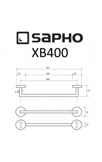 купить Полотенцедержатель Sapho X-round black XB400 Черный в EV-SAN.RU