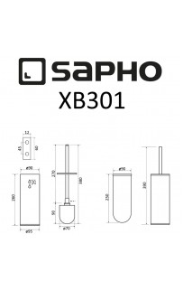 купить Ершик для унитаза Sapho X-round black XB301 Черный в EV-SAN.RU