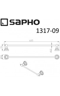 купить Полотенцедержатель Sapho Diamond 1317-09 Хром в EV-SAN.RU