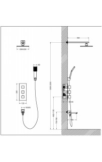 купить Душевая система Timo Tetra-Thermo SX-0199/03SM с термостатом Черный в EV-SAN.RU