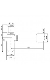 купить Сифон для раковины Timo 960/03L Черный в EV-SAN.RU