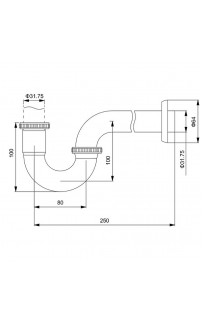 купить Сифон для раковины Timo 961/03L Черный в EV-SAN.RU