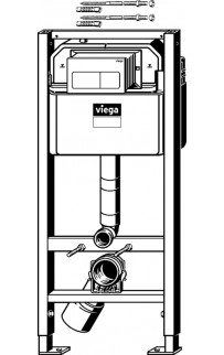 купить Инсталляция Viega Prevista Dry 792 848 для подвесных унитазов с бачком, с клавишей смыва Хром в EV-SAN.RU