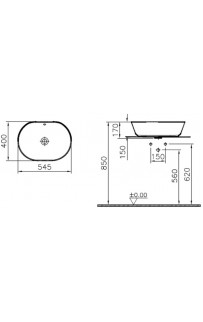 купить Раковина-чаша Vitra Geo 55 7427B003-0012 Белая в EV-SAN.RU