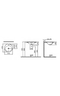 купить Раковина Vitra S20 48 5467B003-0001 Белая в EV-SAN.RU