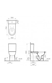 купить Унитаз компакт Vitra Special Needs Conforma 9832B003-7204 с бачком и сиденьем в EV-SAN.RU