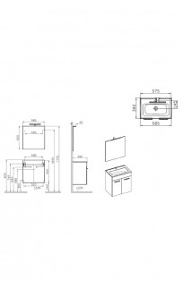 купить Комплект мебели для ванной Vitra Mia 59 75021 Белый глянец в EV-SAN.RU