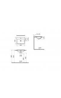 купить Раковина Vitra S20 55 5465B003-0001 Белая в EV-SAN.RU