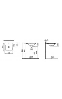 купить Раковина Vitra S20 45 5463B003-0001 Белая в EV-SAN.RU