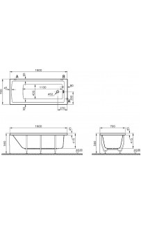 купить Акриловая ванна Vitra Neon 160x70 52520001000 без гидромассажа в EV-SAN.RU