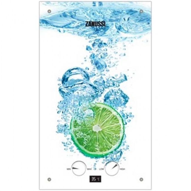 купить Водонагреватель газовый Zanussi GWH 10 Fonte Glass Lime с рисунком в EV-SAN.RU