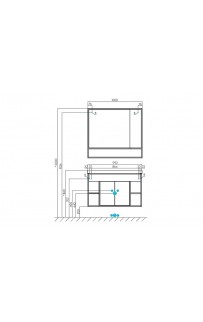 купить Зеркало со шкафом Акватон Флай 100 1A237802FAX10 Белый Дуб крафт в EV-SAN.RU