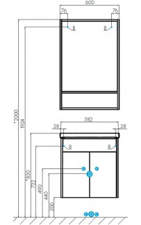 купить Зеркало Акватон Флай 60 1A237602FA860 Дуб крафт в EV-SAN.RU